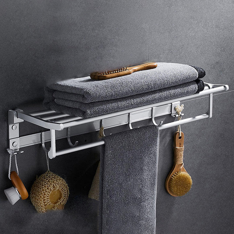 BowLift | Contemporary silver metal bathroom accessory set with towel holder