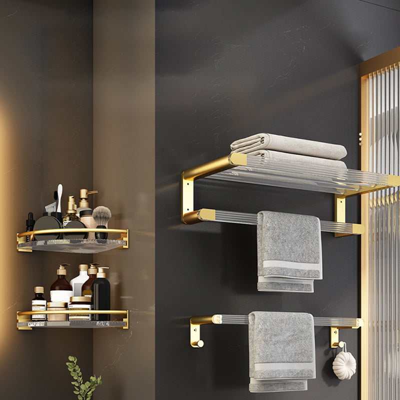 BowLift | 6-piece bathroom accessory set made of gold-colored metal bathroom hardware set