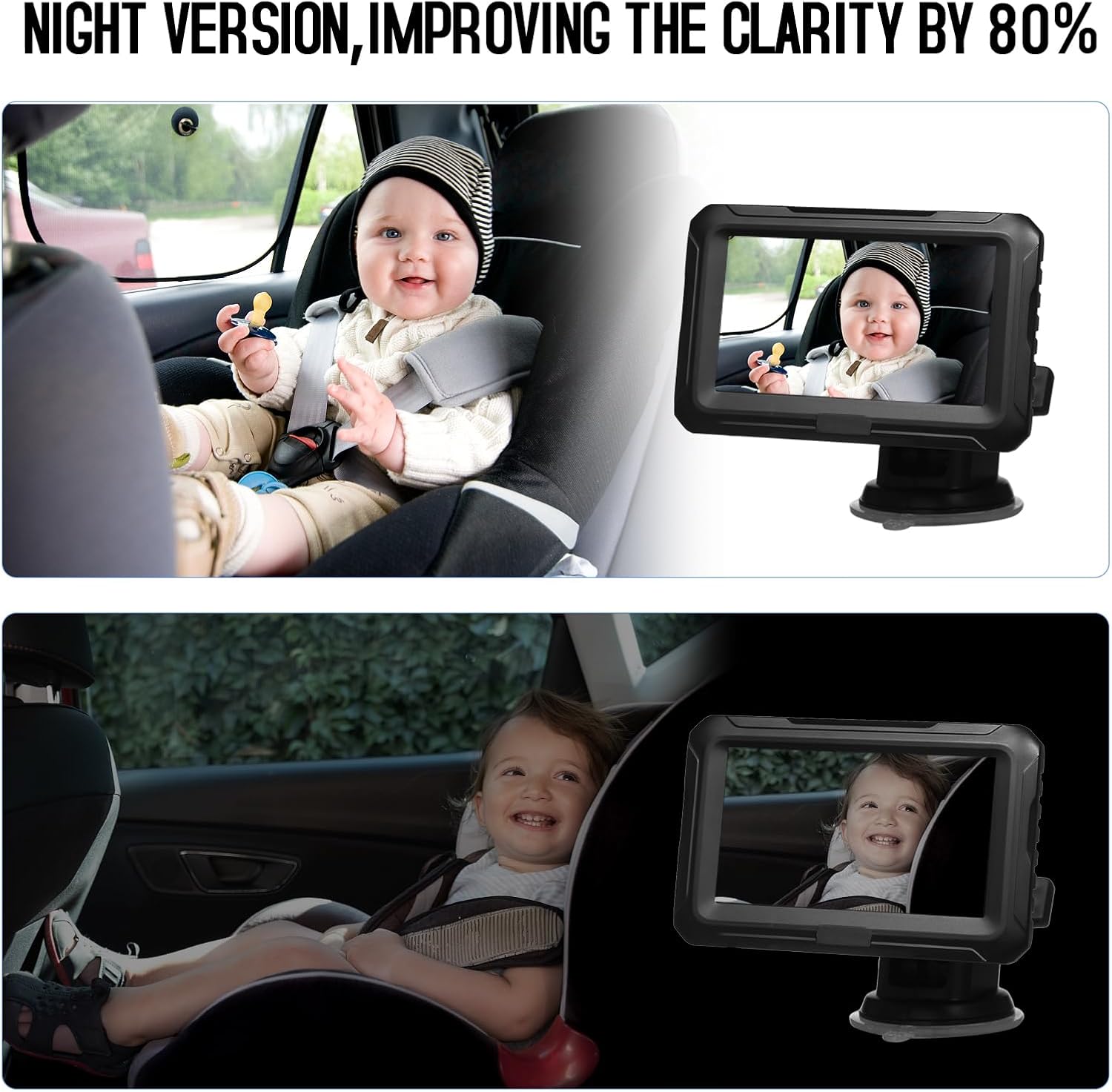 BowLift | Baby Car Mirror with 1080P Camera & 4.3'' Screen – Solvian