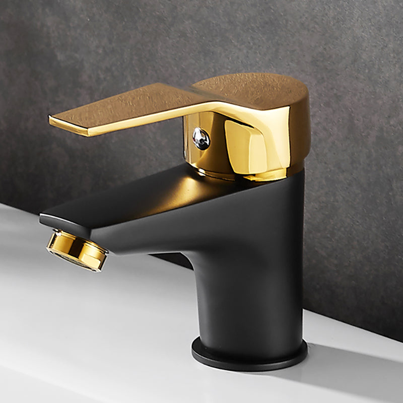 BowLift | Black-Gold Vessel Sink Faucet Lever Handle Low Arc Vessel Faucet