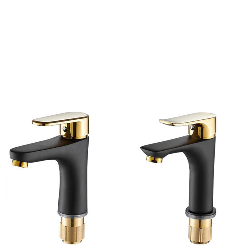 BowLift | Black-Gold Vessel Sink Faucet Lever Handle Low Arc Vessel Faucet