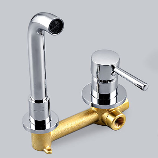 BowLift | Wall-mounted Bronze Bathtub Filler Double Handles Bathtub Spout Bathtub Faucet Trim