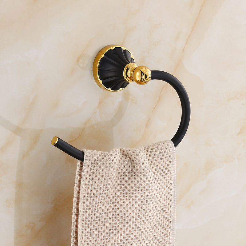 BowLift | Traditional Bathroom Accessories Set Towel Bar Bathroom Shelf Black Bathroom Accessories Set