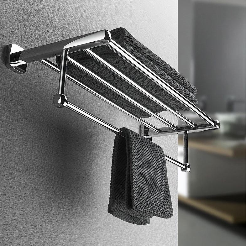 BowLift | Polished Chrome Modernism Bathroom Accessory Set Bath Shelf / Towel Bar / Bathrobe Hook Included