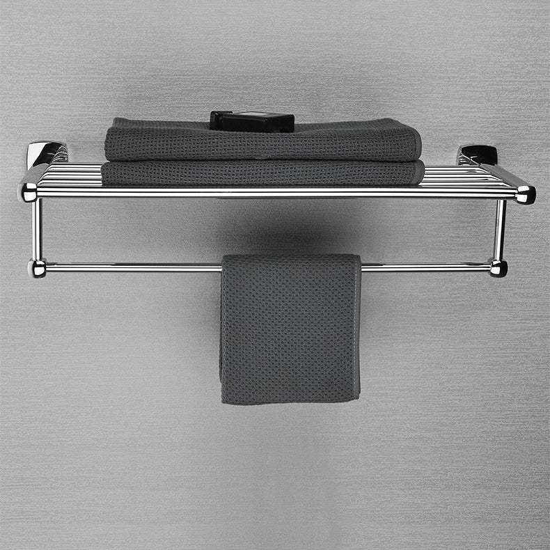 BowLift | Polished Chrome Modernism Bathroom Accessory Set Bath Shelf / Towel Bar / Bathrobe Hook Included