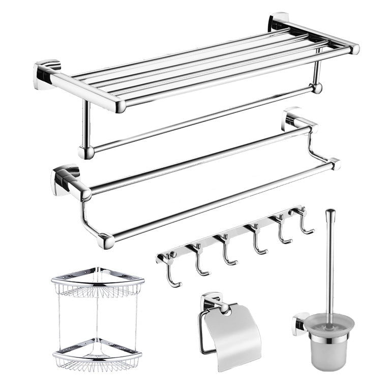 BowLift | Polished Chrome Modernism Bathroom Accessory Set Bath Shelf / Towel Bar / Bathrobe Hook Included