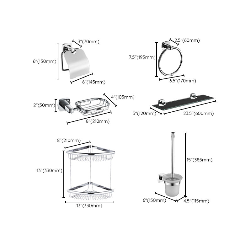 BowLift | Polished Chrome Modernism Bathroom Accessory Set Bath Shelf / Towel Bar / Bathrobe Hook Included