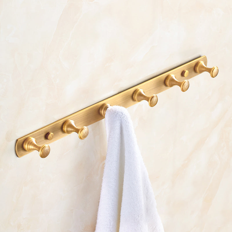 BowLift | 5-piece traditional bathroom accessory set brushed brass bathrobe hooks