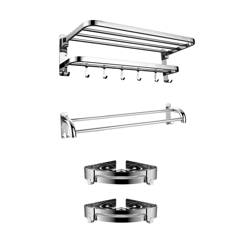 BowLift | Contemporary bathroom accessory set made of chrome-plated stainless steel with bathrobe hooks/towel rail