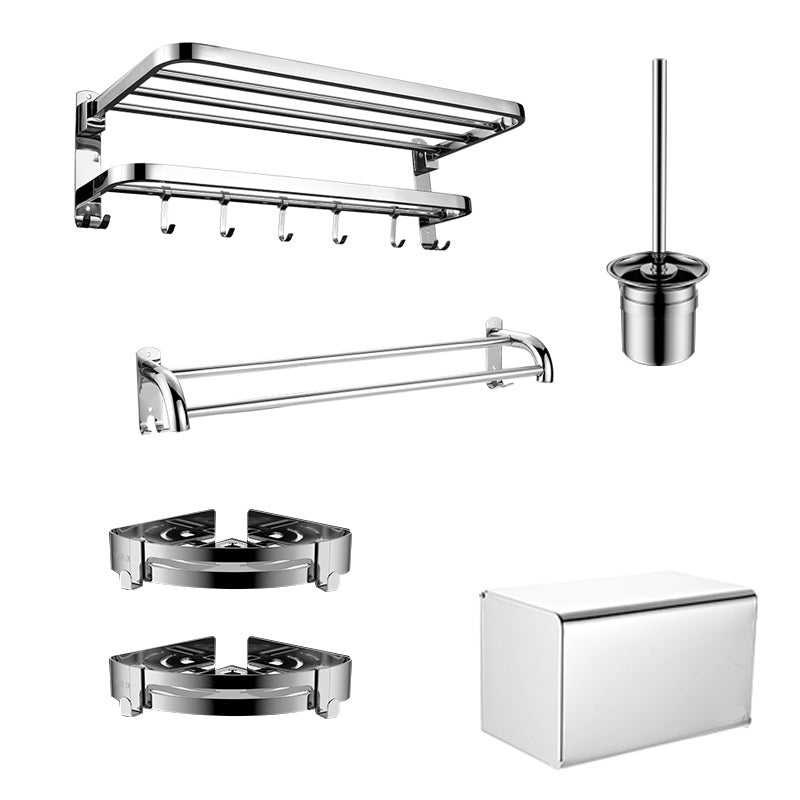 BowLift | Contemporary bathroom accessory set made of chrome-plated stainless steel with bathrobe hooks/towel rail