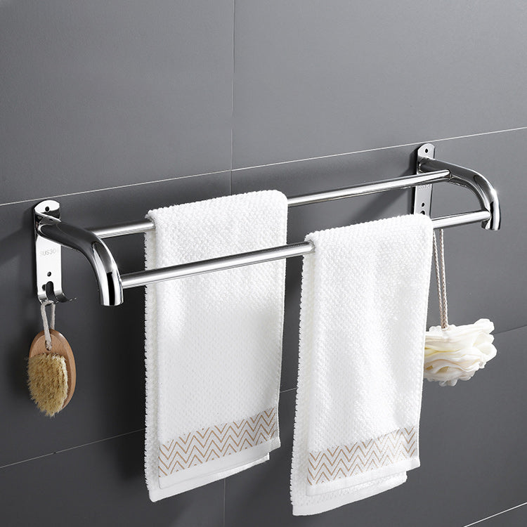 BowLift | Contemporary bathroom accessory set made of chrome-plated stainless steel with bathrobe hooks/towel rail