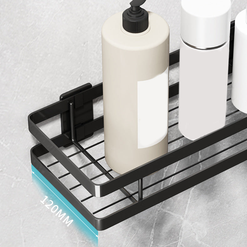 BowLift | 2-piece bathroom shelf made of matte black metal bathroom hardware set