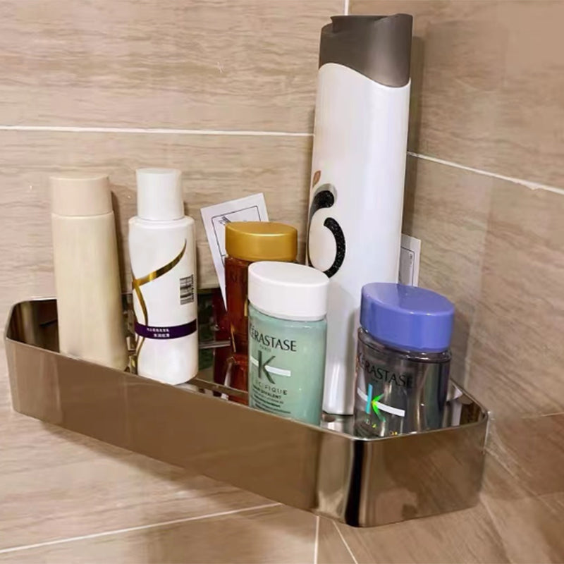 BowLift | 2-piece stainless steel bathroom accessory set 30 cm W triangular bathroom shelf