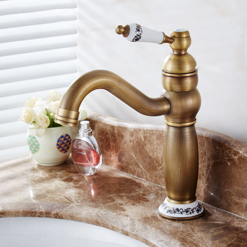 BowLift | Round Basin Faucet Bathroom Faucet Single Lever High Arc Basin Faucet