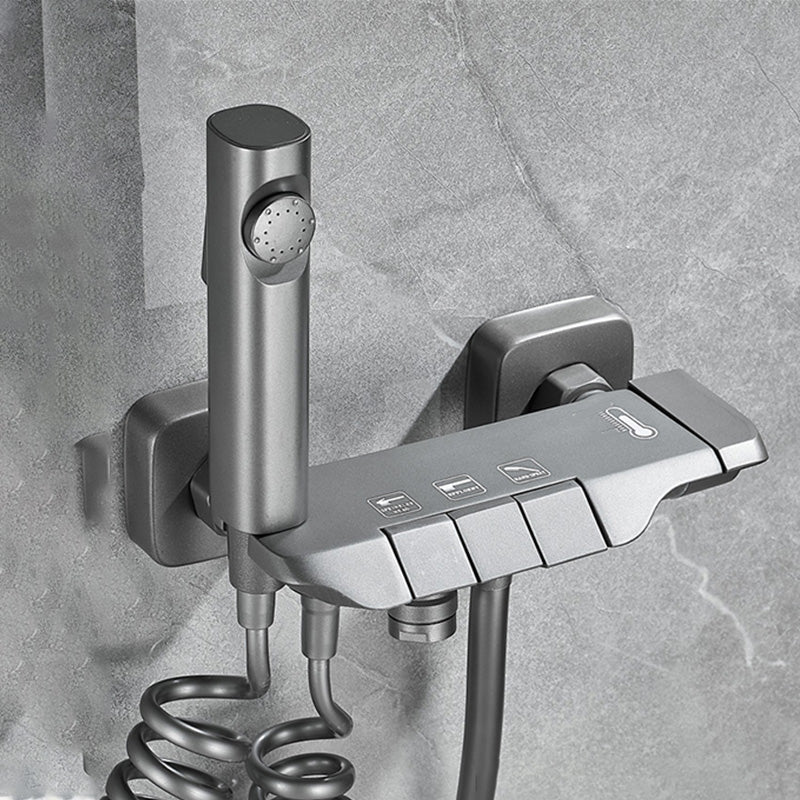 BowLift | Wall-mounted shower system Gray Adjustable spray pattern Lever handle Shower hose Shower set
