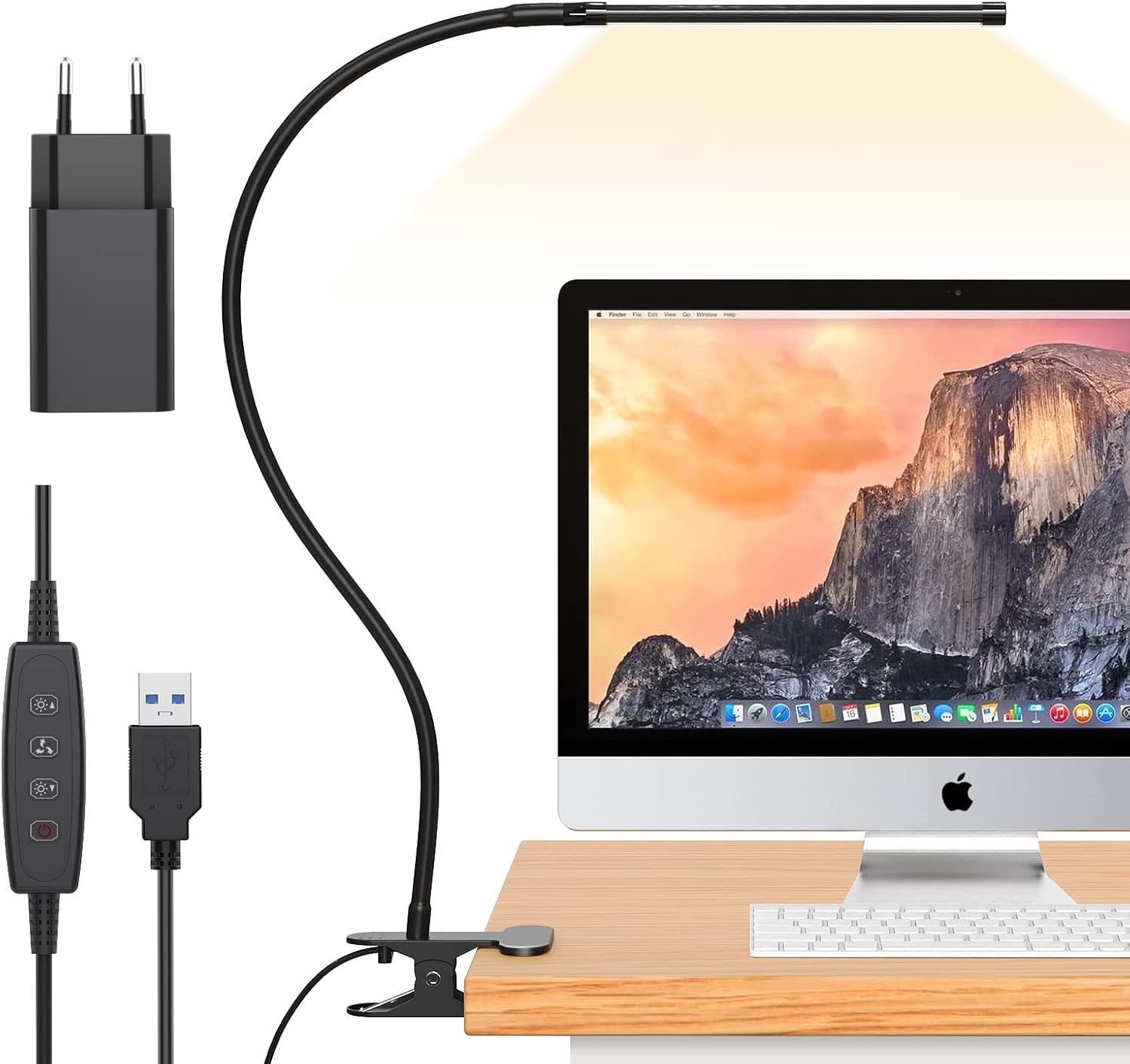 BowLift | 77 LED Desk Clamp Lamp with USB Power & Flexible Gooseneck – Serava