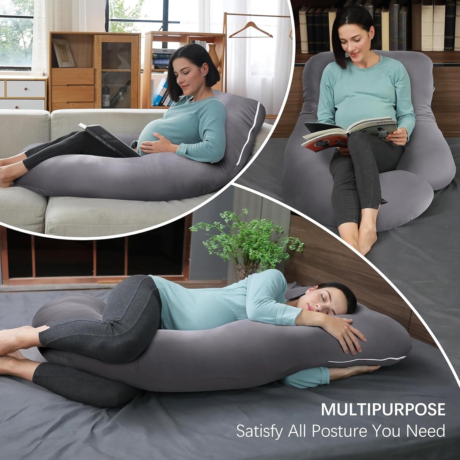 BowLift | J-Shaped Maternity Support Pillow for Side Sleeping and Breastfeeding