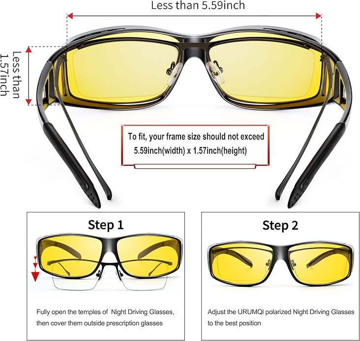 BowLift | Polarised Night Vision Driving Glasses | Anti-Glare, Lightweight & Ideal for Low-Light Conditions
