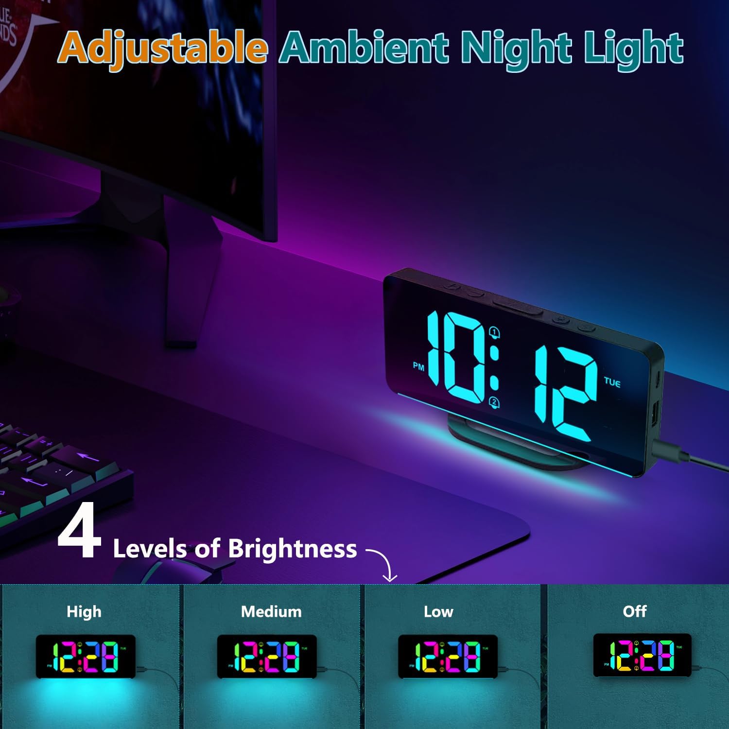 BowLift | 11.5-Inch Digital Calendar Day Clock with 19 Reminders – Claryon