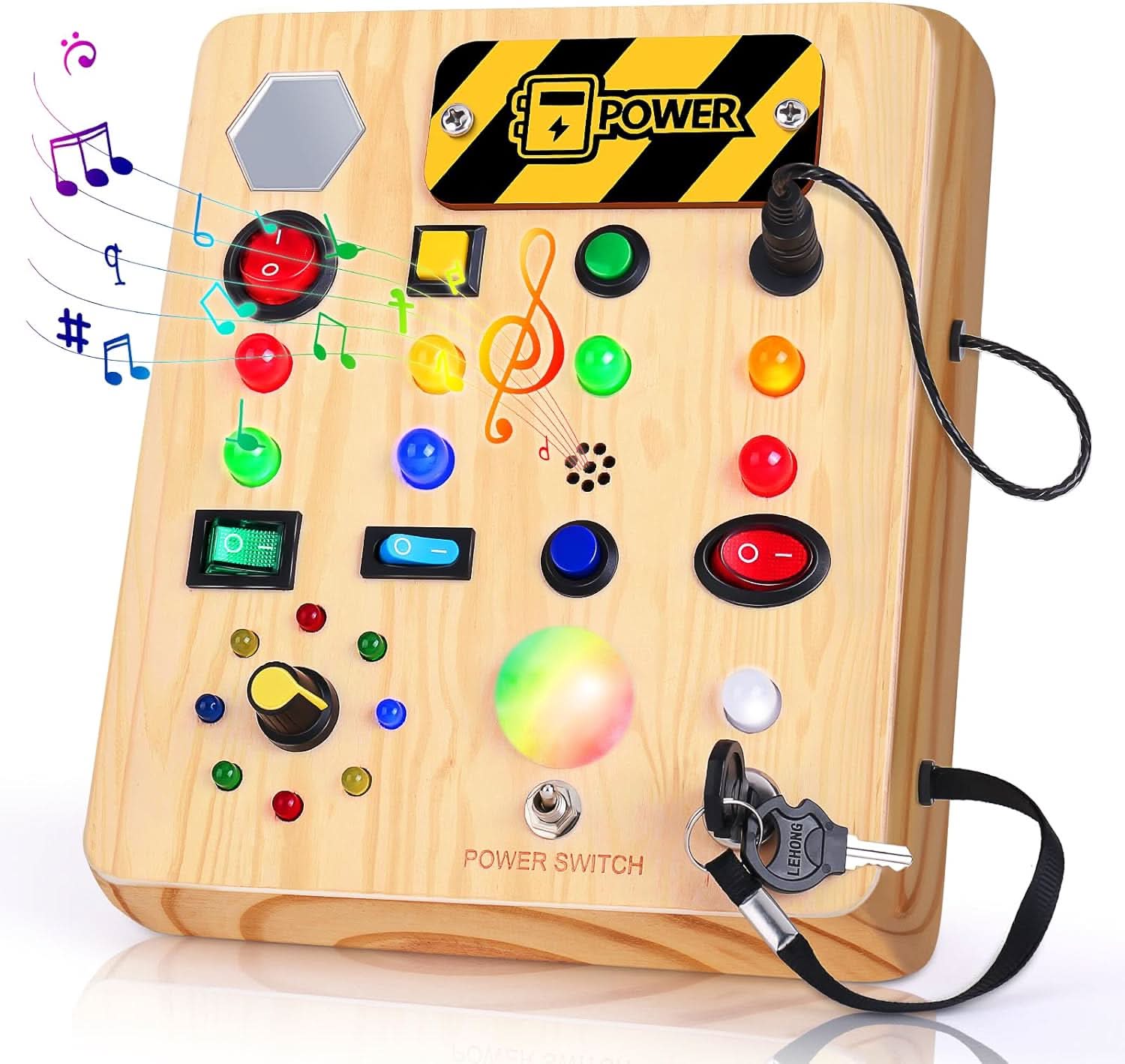 BowLift | FunTune Montessori Busy Board – Music & Lights Playboard for Toddlers