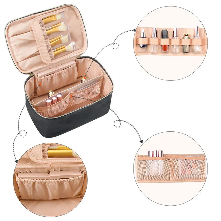 BowLift | Practical Make-up Organizer for Traveling | With Compartments and Dividers