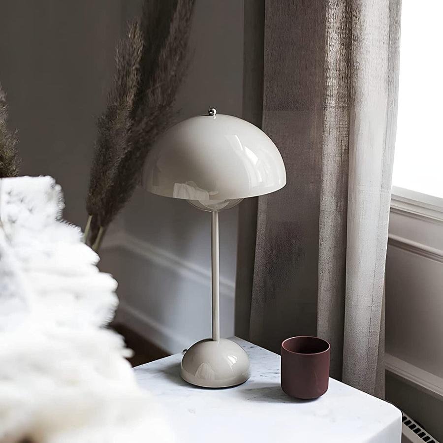 BowLift | Minimalist Flowerpot Table Lamp - Rechargeable Bedside Lamp & Cordless Design Mushroom Shaped Lamps