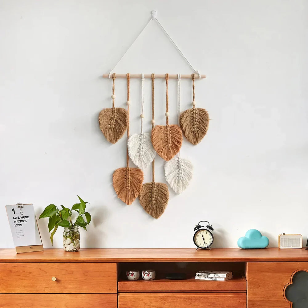 BowLift | Handwoven Cotton Rope Leaf Wall Hanging Tapestry