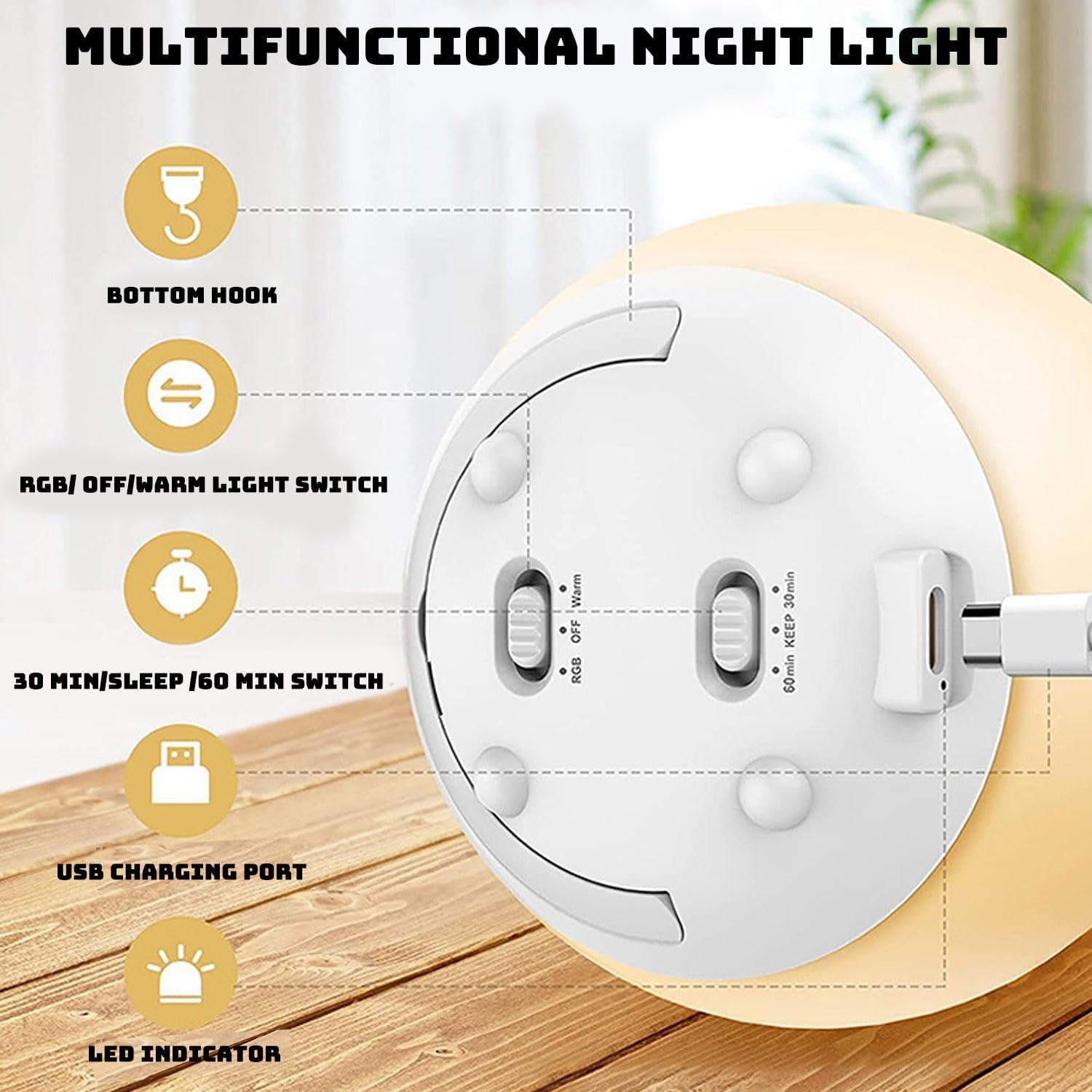 BowLift | Breastfeeding Night Light | Soft BPA-Free Silicone Touch Lamp with Eye-Friendly Stepless Dimmer