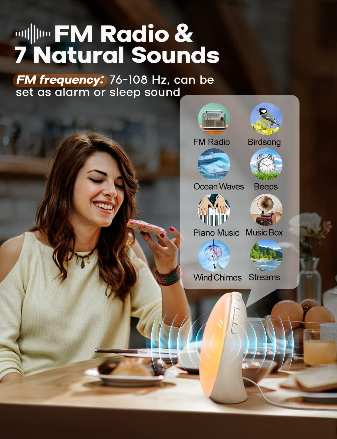 BowLift | GlowRise Natural Wake-Up Light Alarm Clock with Sunrise & Sunset Simulation