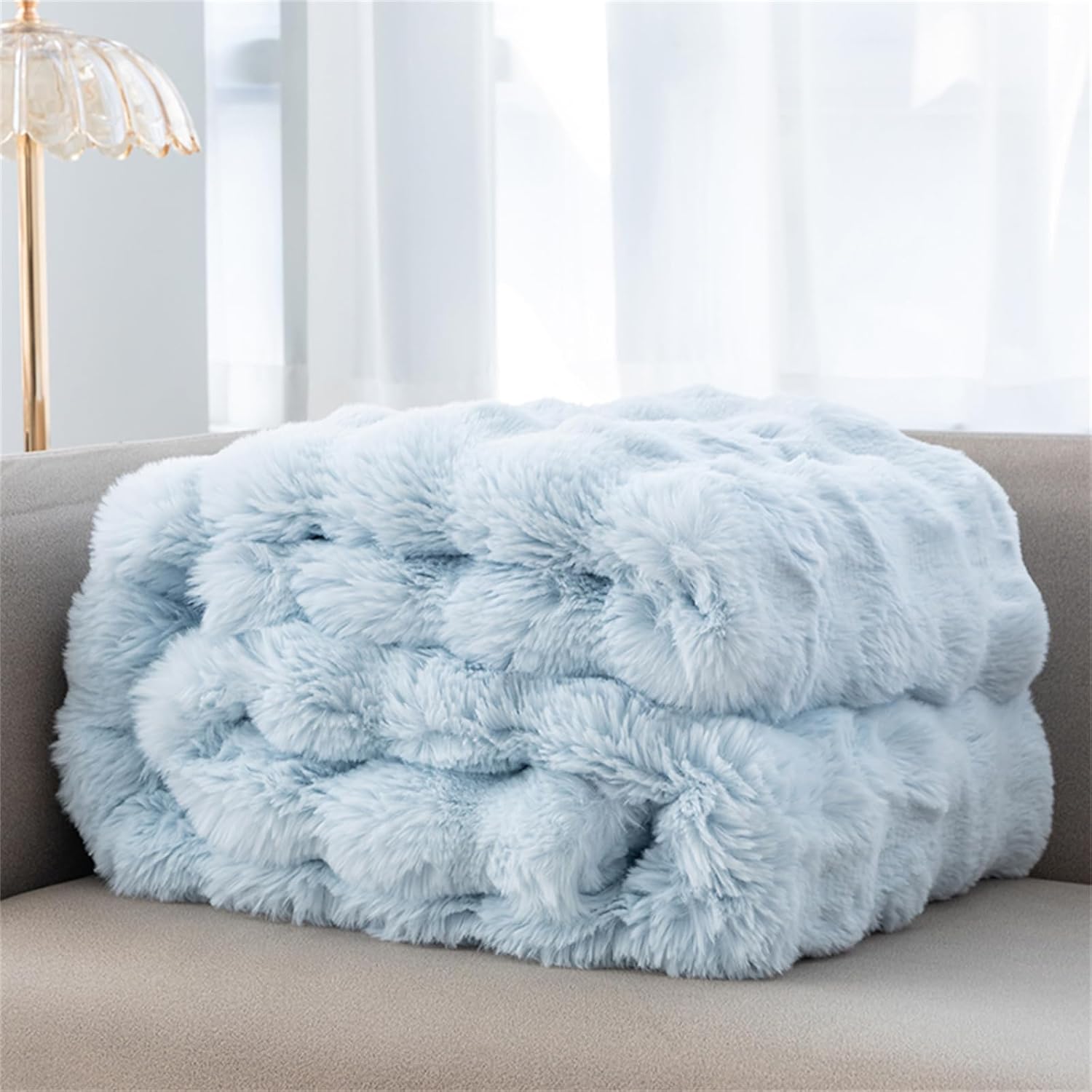 BowLift | Faux Fur Chunky Knit Duvet Cover Throw