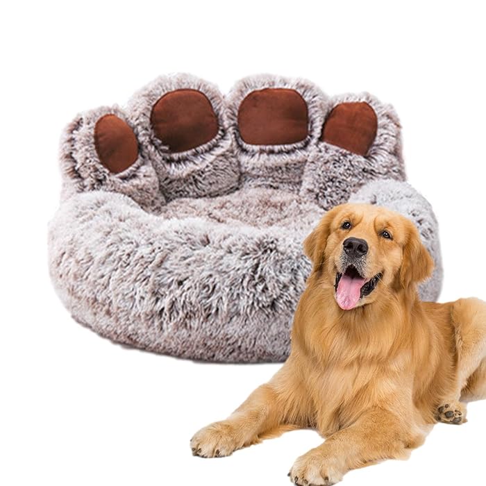 PawCuddle • Plush Paw-Shaped Dog Bed