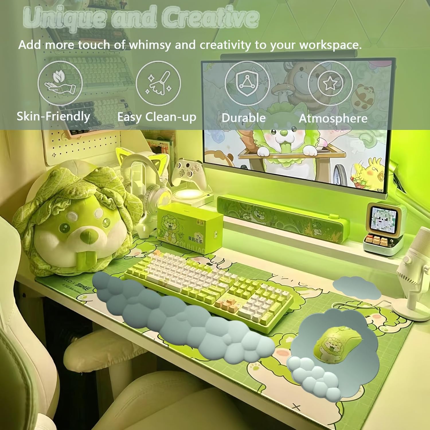 BowLift | Cloud-Shaped Ergonomic Wrist Rest Set with Mouse Pad & Coaster – Zeyora