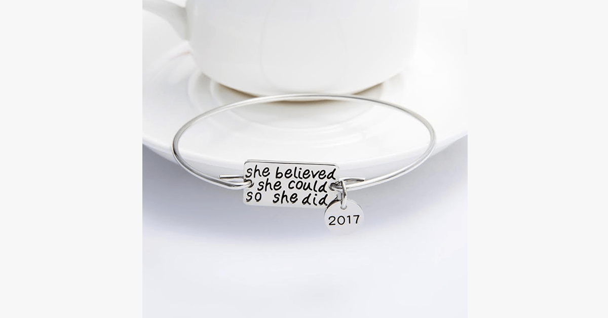 BowLift | She believed she could, so she did bracelet with 2017 charm
