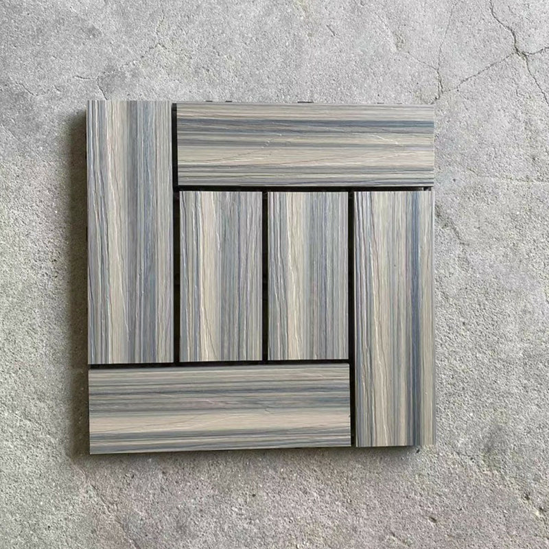 BowLift | Composite Plank Tiles Striped Pattern Square Deck Flooring Outdoor Patio