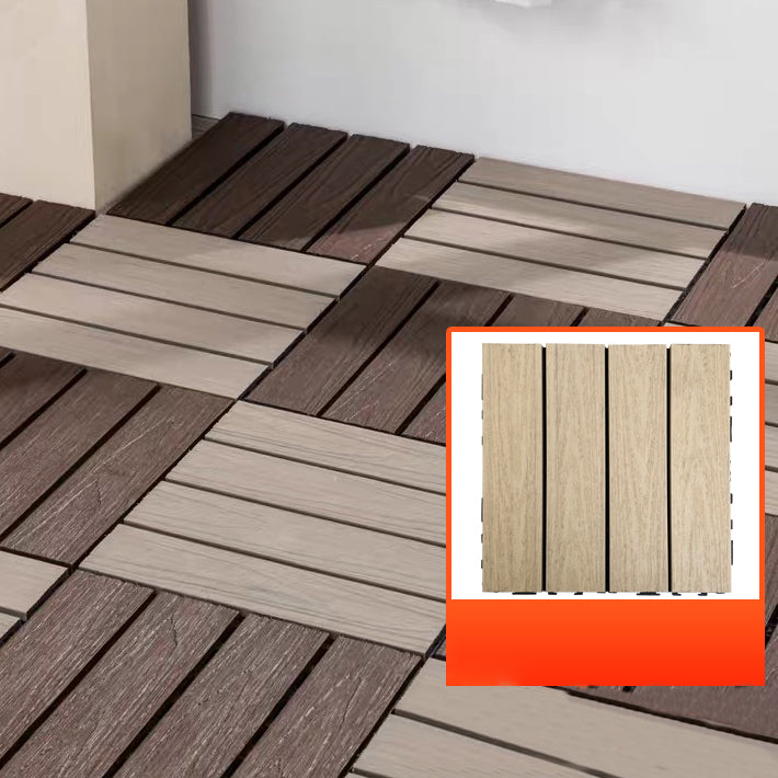 BowLift | Composite Square Patio Tiles Interlocking Striped Pattern Patio Floor Tiles