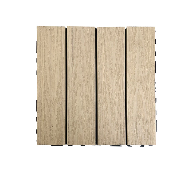 BowLift | Composite Square Patio Tiles Interlocking Striped Pattern Patio Floor Tiles