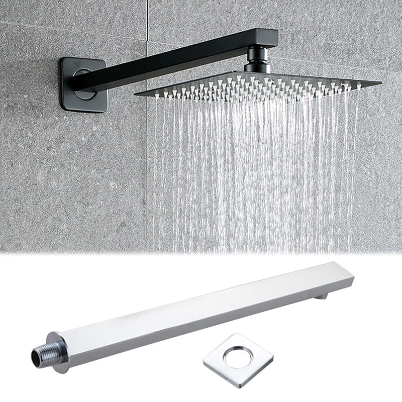 BowLift | Black Square Fixed Shower Head Modern Style Wall Mounted Shower Head