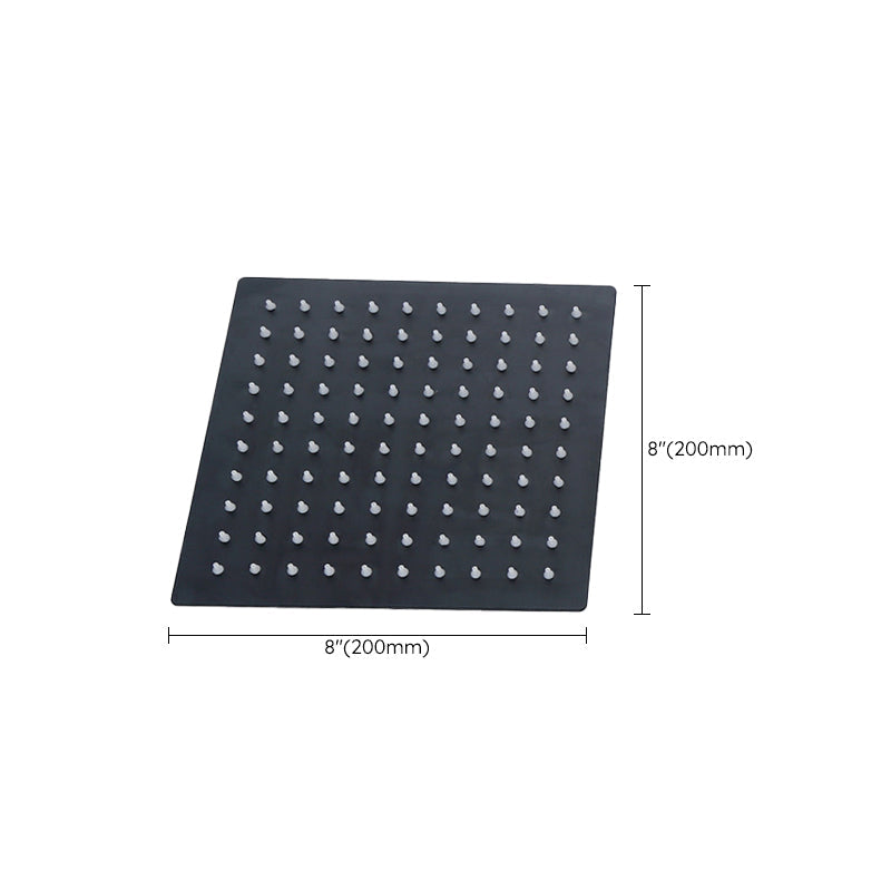 BowLift | Black Square Fixed Shower Head Modern Style Wall Mounted Shower Head