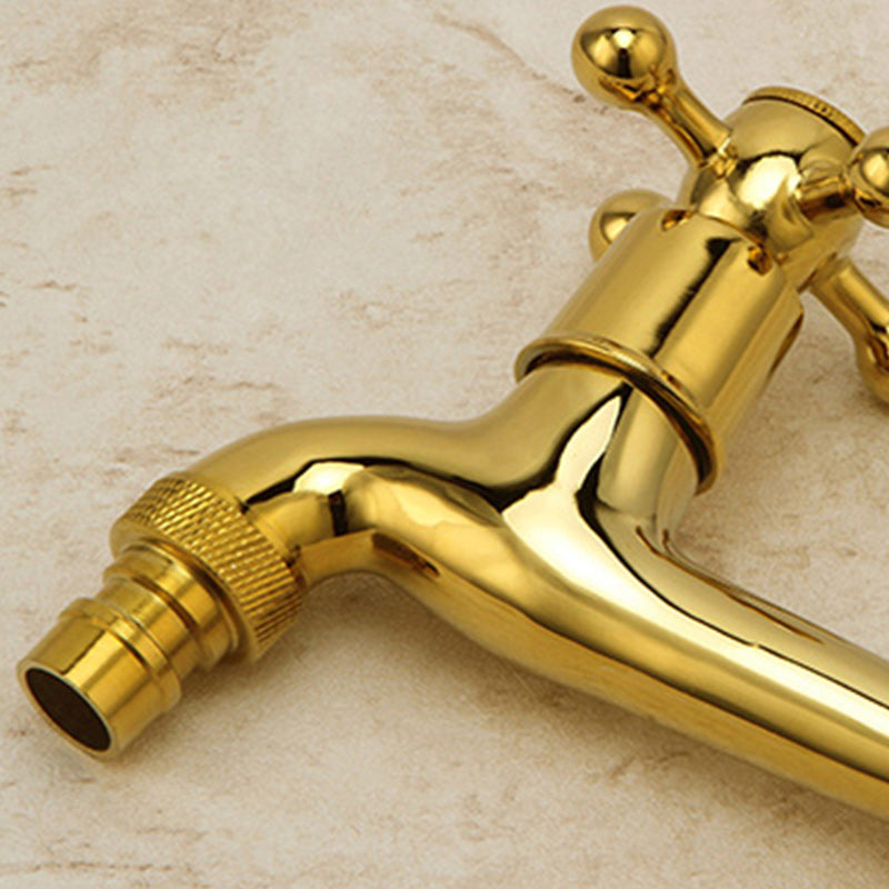 BowLift | Glam Wall-mounted Bathroom Faucet Cross Handle Low Arc Round Basin Faucet