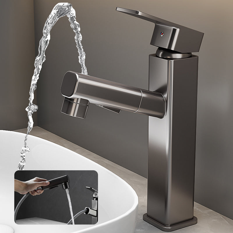 BowLift | Bathroom vessel faucet high arc three-way spout single-handle faucet with pull-out sprayer