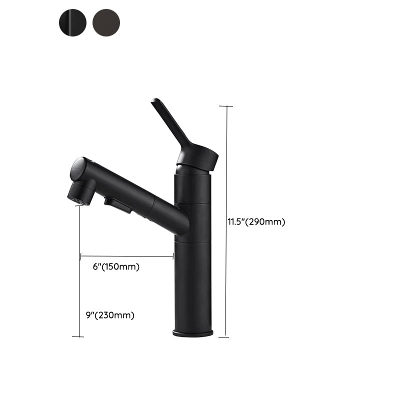 BowLift | Bathroom vessel faucet high arc three-way spout single-handle faucet with pull-out sprayer