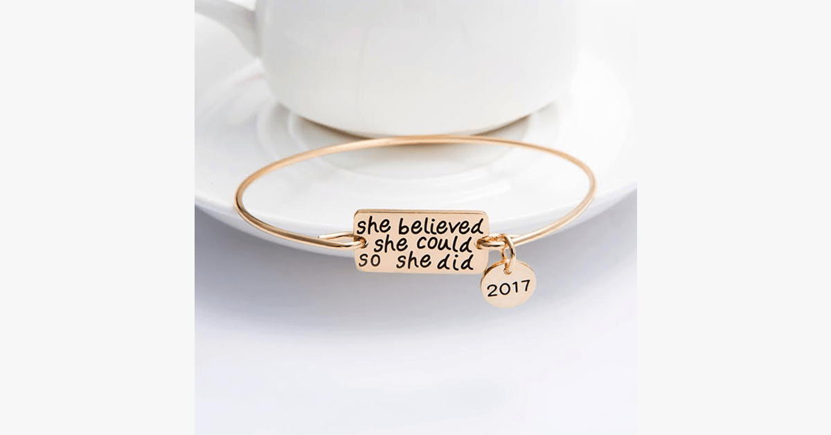 BowLift | She believed she could, so she did bracelet with 2017 charm