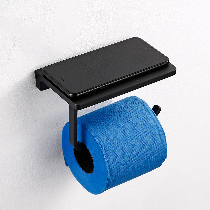 BowLift | Black Bathroom Accessories Hardware Set with Towel Rail and Bath Shelf