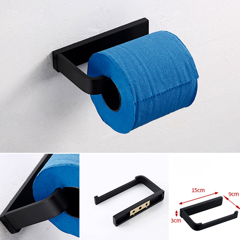 BowLift | Black Bathroom Accessories Hardware Set with Towel Rail and Bath Shelf