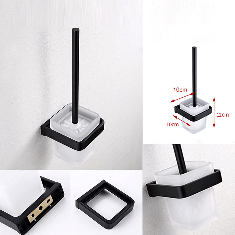 BowLift | Black Bathroom Accessories Hardware Set with Towel Bar and Bathroom Shelf