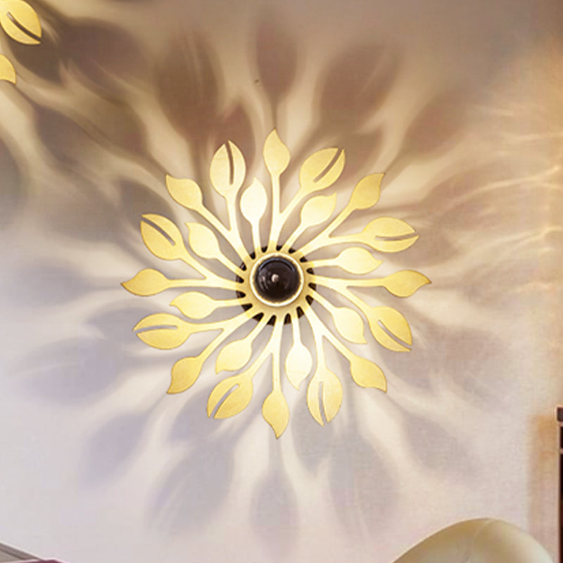 BowLift | Wooden floral wall lamp wall light simple style 1 head beige wall light for bedroom