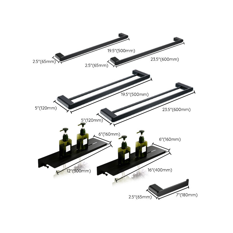 BowLift | Contemporary bathroom accessory single piece or in set made of black metal