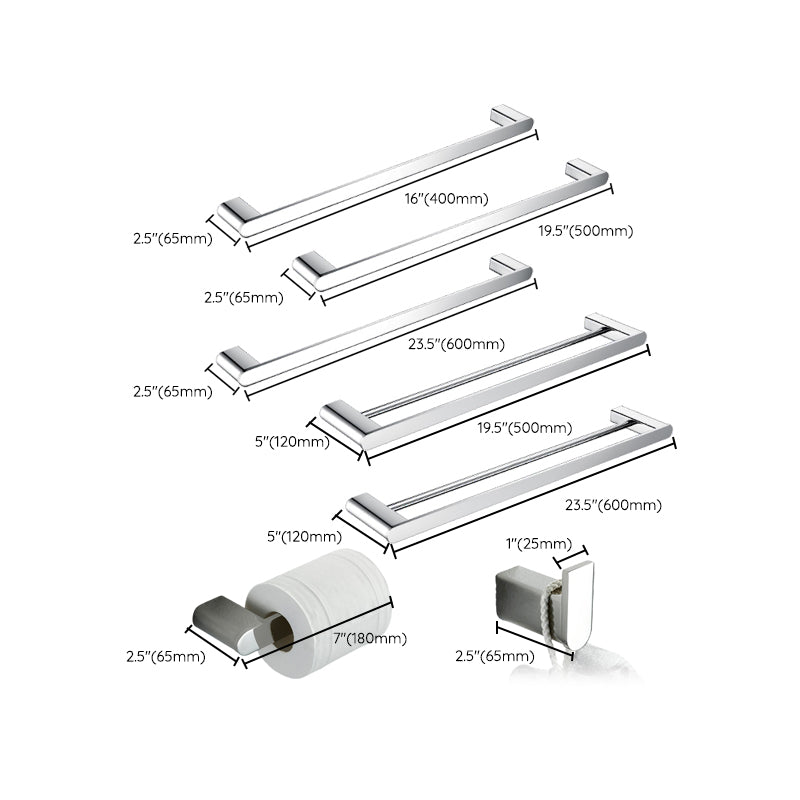 BowLift | Contemporary bathroom accessories single item or in set in silver