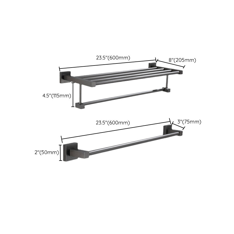 BowLift | Contemporary bathroom accessories single piece or in a set made of gray metal