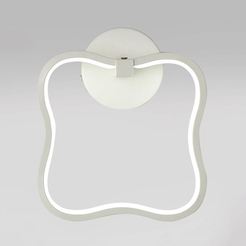 BowLift | White Curved Square Wall Light Minimalist LED Acrylic Wall Light in White/Warm Light